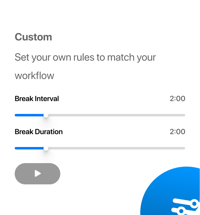 Timer Settings Interface