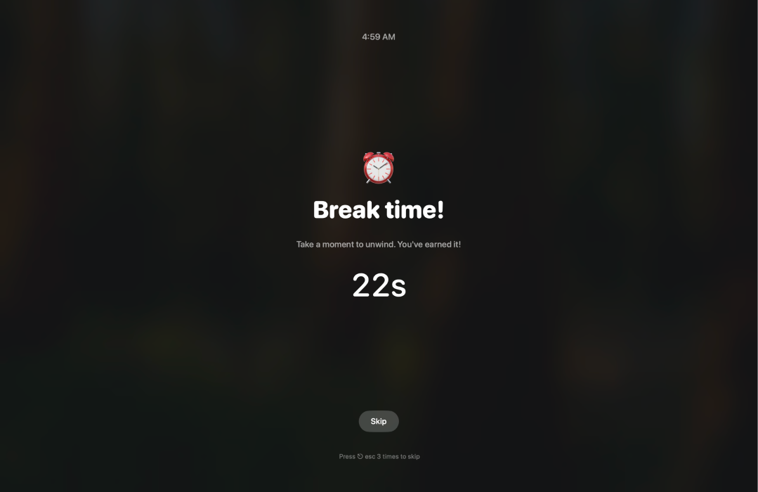 Break Timer Interface
